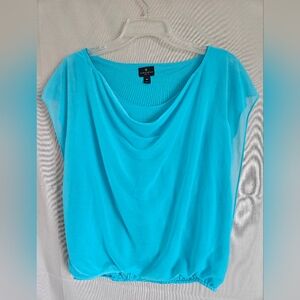 Worthington Aqua Drape Blouse